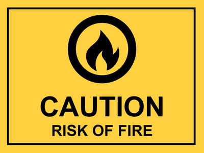 Custom Outdoor Yard Signs Multiple Sizes Caution Fire