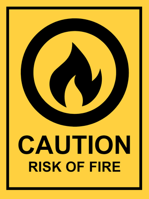 Custom Outdoor Yard Signs Multiple Sizes Caution Fire