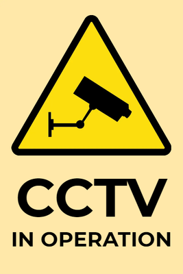 Custom Outdoor Yard Signs Multiple Sizes CCTV In Operation