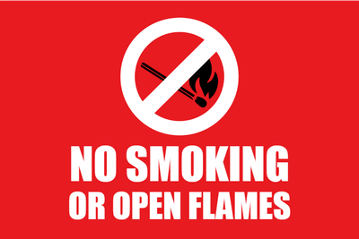 Custom Outdoor Yard Signs Multiple Sizes No Smoking or Open Flames