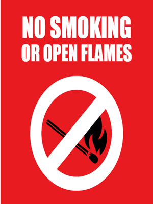 Custom Outdoor Yard Signs Multiple Sizes No Smoking or Open Flames