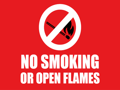 Custom Outdoor Yard Signs Multiple Sizes No Smoking or Open Flames