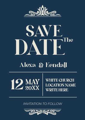 Custom Wedding Stationery Multiple Sizes Save the Date