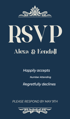Custom Wedding Stationery Multiple Sizes RSVP Card