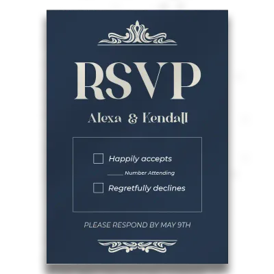 Custom Wedding Stationery Multiple Sizes RSVP Card