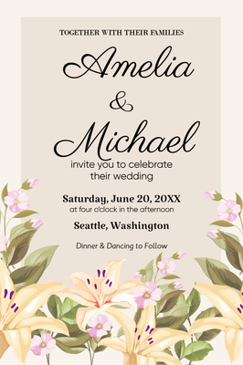 5x7 Custom Wedding Stationery Amelia & Michael
