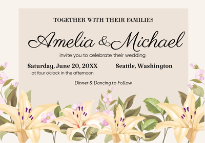 5x7 Custom Wedding Stationery Amelia & Michael