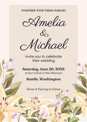 5x7 Custom Wedding Stationery Amelia & Michael