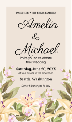 5x7 Custom Wedding Stationery Amelia & Michael