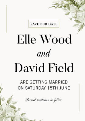 Custom Wedding Stationery Multiple Sizes Save the Date