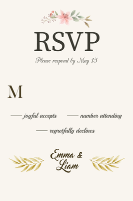 Custom Wedding Stationery Multiple Sizes RSVP Card