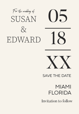 Custom Wedding Stationery Multiple Sizes Minimalist Wedding Date