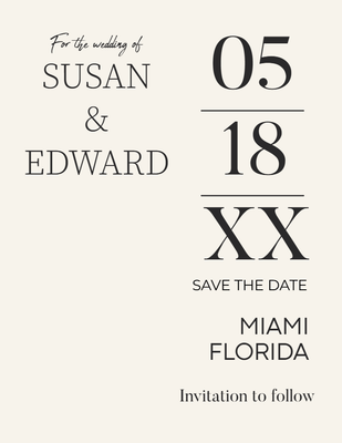 Custom Wedding Stationery Multiple Sizes Minimalist Wedding Date