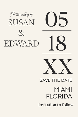 Custom Wedding Stationery Multiple Sizes Minimalist Wedding Date