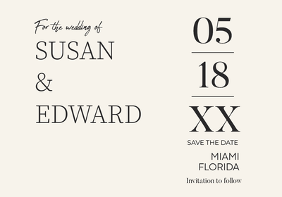 Custom Wedding Stationery Multiple Sizes Minimalist Wedding Date