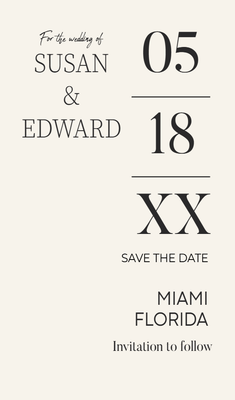 Custom Wedding Stationery Multiple Sizes Minimalist Wedding Date