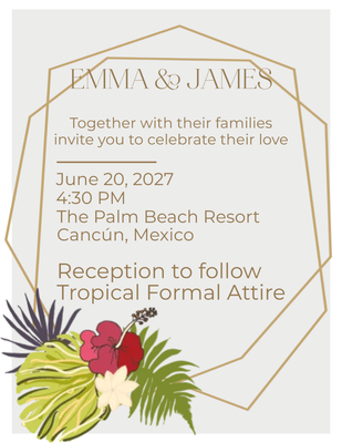 Custom Wedding Stationery Multiple Sizes Emma & James