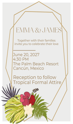 Custom Wedding Stationery Multiple Sizes Emma & James