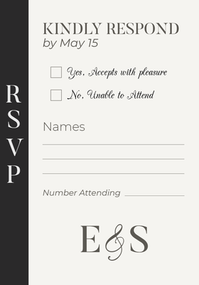 Custom Wedding Stationery Multiple Sizes Minimalist RSVP Card