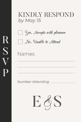 Custom Wedding Stationery Multiple Sizes Minimalist RSVP Card