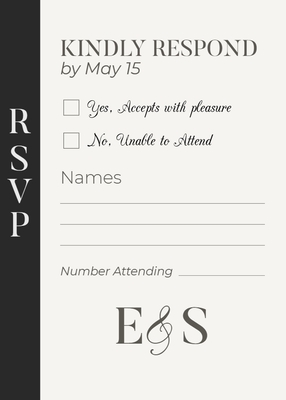 Custom Wedding Stationery Multiple Sizes Minimalist RSVP Card