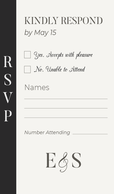 Custom Wedding Stationery Multiple Sizes Minimalist RSVP Card