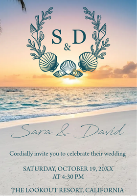 Custom Wedding Stationery Multiple Sizes Sara & David