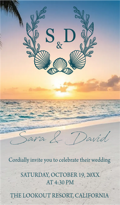 Custom Wedding Stationery Multiple Sizes Sara & David