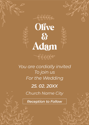 Custom Wedding Stationery Multiple Sizes Rustic Wedding Invitation