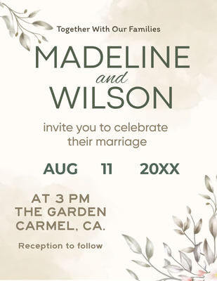 Custom Wedding Stationery Multiple Sizes Together With