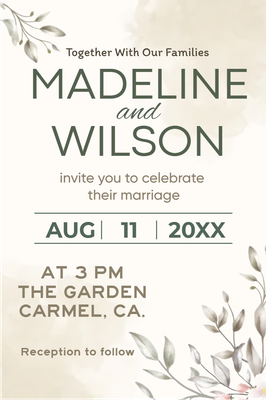 Custom Wedding Stationery Multiple Sizes Together With