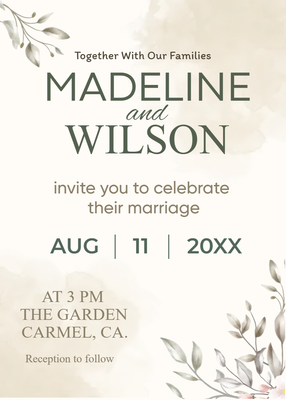 Custom Wedding Stationery Multiple Sizes Together With