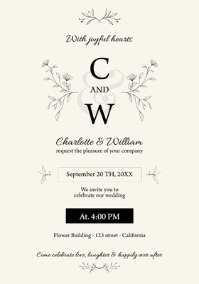 Custom Wedding Stationery Multiple Sizes With Joyful Hearts