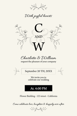 Custom Wedding Stationery Multiple Sizes With Joyful Hearts