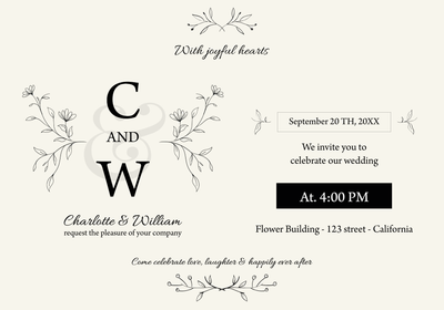 Custom Wedding Stationery Multiple Sizes With Joyful Hearts
