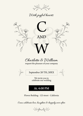 Custom Wedding Stationery Multiple Sizes With Joyful Hearts