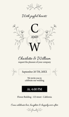 Custom Wedding Stationery Multiple Sizes With Joyful Hearts