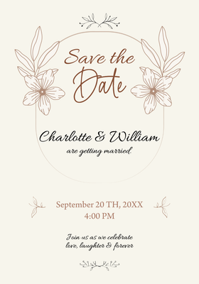 Custom Wedding Stationery Multiple Sizes Charlotte and William