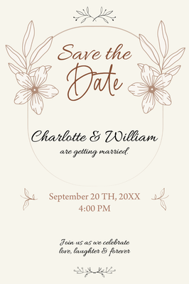 Custom Wedding Stationery Multiple Sizes Charlotte and William