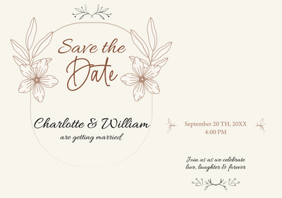 Custom Wedding Stationery Multiple Sizes Charlotte and William