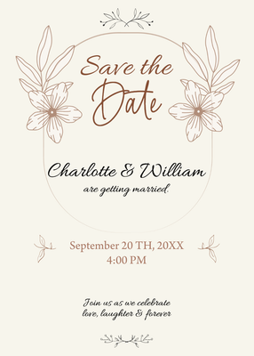 Custom Wedding Stationery Multiple Sizes Charlotte and William