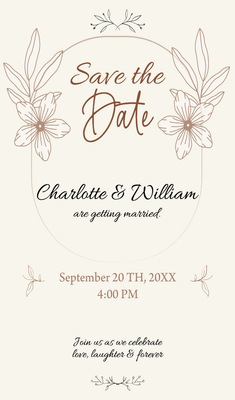 Custom Wedding Stationery Multiple Sizes Charlotte and William