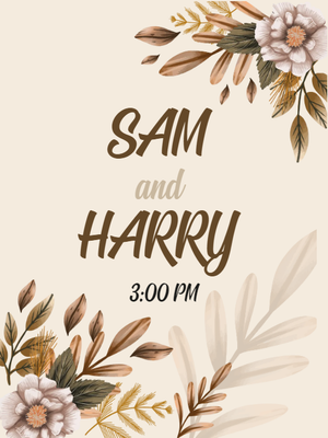 Custom Outdoor Yard Signs Multiple Sizes Floral Wedding Title
