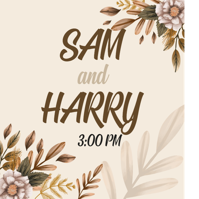 Custom Outdoor Yard Signs Multiple Sizes Floral Wedding Title