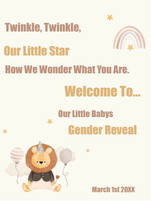 Custom Outdoor Yard Signs Multiple Sizes Gender Reveal Twinkle Twinkle