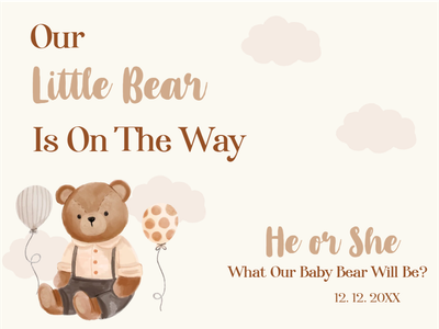 Custom Outdoor Yard Signs Multiple Sizes Gender Reveal little bear?