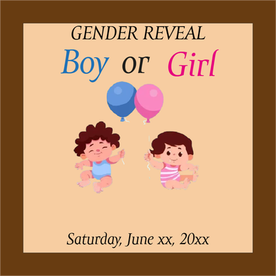 Custom Outdoor Yard Signs Multiple Sizes Gender Reveal Brown Background
