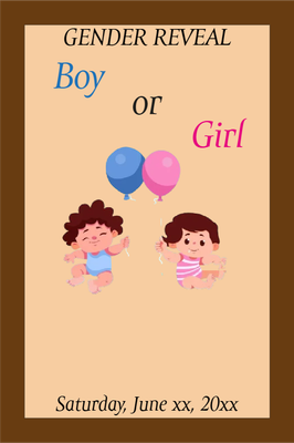 Custom Outdoor Yard Signs Multiple Sizes Gender Reveal Brown Background