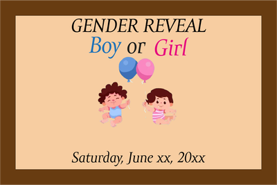 Custom Outdoor Yard Signs Multiple Sizes Gender Reveal Brown Background