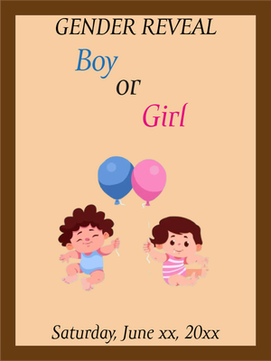 Custom Outdoor Yard Signs Multiple Sizes Gender Reveal Brown Background